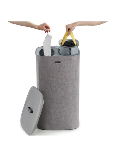 60L Laundry Basket With Two Compartments 50001