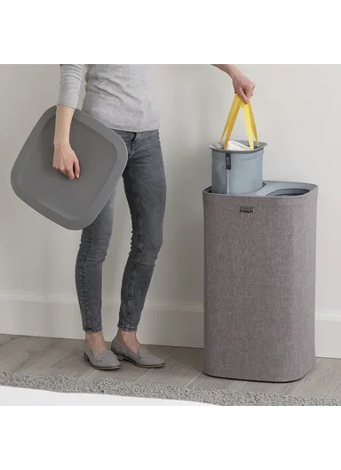 60L Laundry Basket With Two Compartments 50001