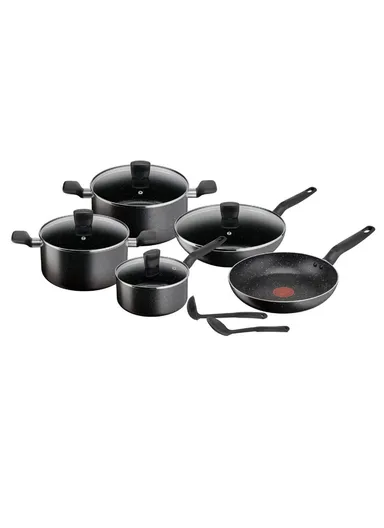 11 Pcs Dark Stone 22/24cm Stewpots, Lids, 18 cm Saucepan, 28 cm Frypan, 28 cm Wokpan, Spoon&amp; Ladle B491SB85