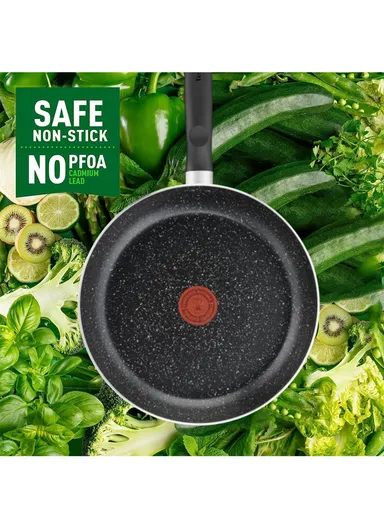 11 Pcs Dark Stone Set 22/24/28 cm Stewpots, 16 cm Saucepan, 20/28 cm Frypans &amp; Slotted Spatula B491BS85