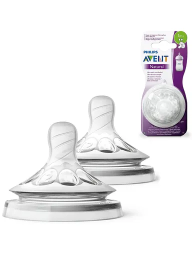 1m+ Silicone 2 Natural Teats Slow Flow SCF042/27