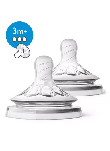 3m+ 2 Silicone Natural Teats Medium Flow SCF043/27