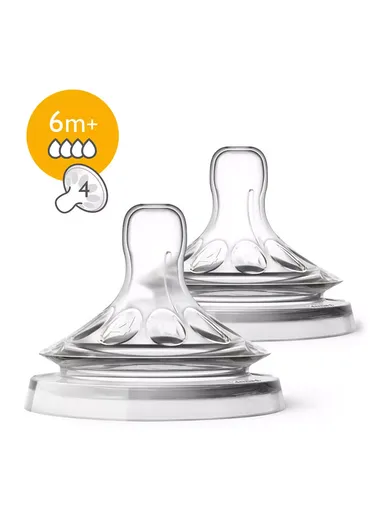 6m+ 2 Silicone Natural Teats Fast Flow SCF044/27