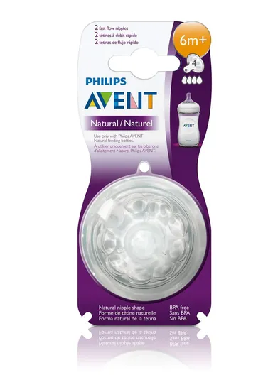 6m+ 2 Silicone Natural Teats Fast Flow SCF044/27