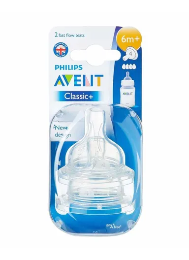 6m+ 2 Silicone Classic+ Teats Fast Flow SCF634/27