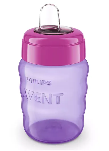 12M+ 260ML Easy Sip Cup With Silicone Teat SCF553/03 Red &amp; Purple