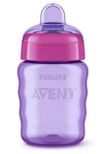 12M+ 260ML Easy Sip Cup With Silicone Teat SCF553/03 Red &amp; Purple