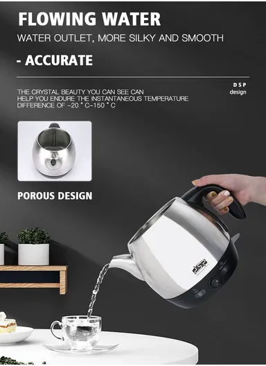 2200W 1.8L+1.2L Tea Maker Electric Kettle With Mesh Infuser Filter KK1145 (D16x H30)cm - Silver