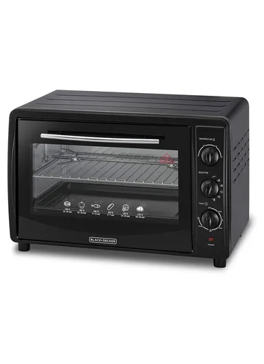 1800W 45L Double Glass Multifunction Toaster Oven With Rotisserie For Toasting/ Baking/ Broiling Black TRO45RDG-B5