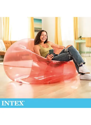 1.37mx1.27mx74cm Transparent Pink Beanless Bag Chair 100KG Maximum Weight Capacity 66501NP 