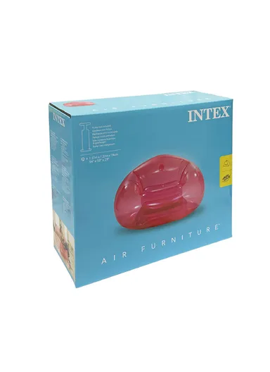 1.37mx1.27mx74cm Transparent Pink Beanless Bag Chair 100KG Maximum Weight Capacity 66501NP 