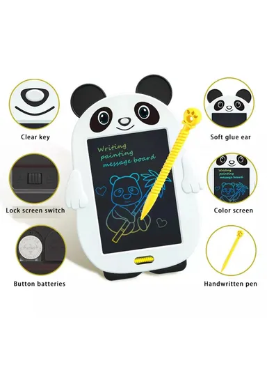 Panda Shaped LCD Writing Tablet with One-key Lock Screen Kids' Doodle Board &amp; Drawing Pad