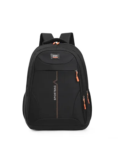 Large Capacity Travel Nylon Backpack Schoolbag Laptop Storage Dual Shoulders Bag (L19 x W32 x H46)cm - Black