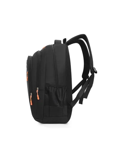 Large Capacity Travel Nylon Backpack Schoolbag Laptop Storage Dual Shoulders Bag (L19 x W32 x H46)cm - Black