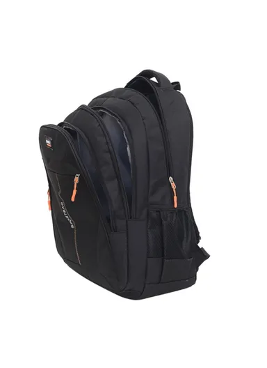 Large Capacity Travel Nylon Backpack Schoolbag Laptop Storage Dual Shoulders Bag (L19 x W32 x H46)cm - Black