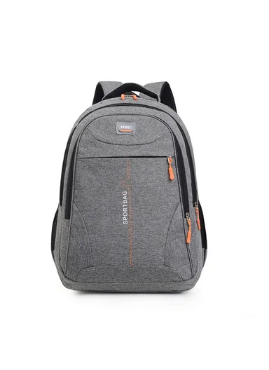 Large Capacity Travel Nylon Backpack Schoolbag Laptop Storage Dual Shoulders Bag (L19 x W32 x H46)cm - Grey