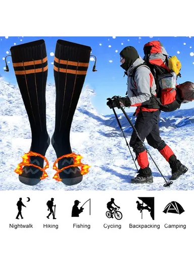 1 Pair Winter Boot Heated Socks Warm Socks Electric Heating Socks for Fishing Camping Hiking