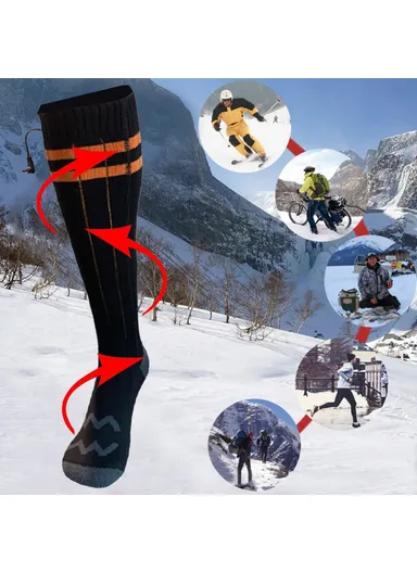 1 Pair Winter Boot Heated Socks Warm Socks Electric Heating Socks for Fishing Camping Hiking