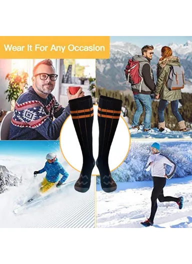 1 Pair Winter Boot Heated Socks Warm Socks Electric Heating Socks for Fishing Camping Hiking