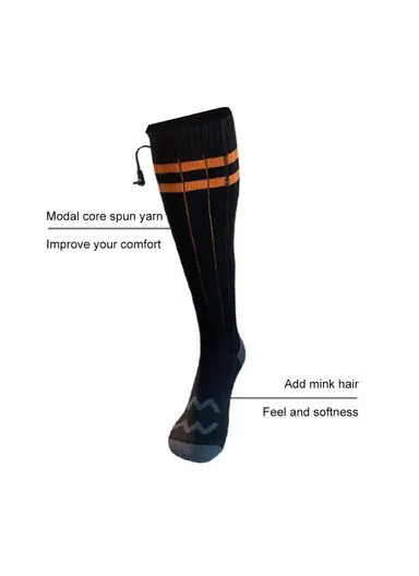 1 Pair Winter Boot Heated Socks Warm Socks Electric Heating Socks for Fishing Camping Hiking