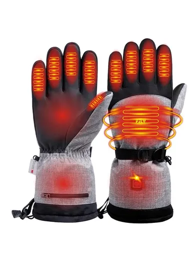 1 Pair Touch Screen Electric Thermal Gloves Winter Waterproof Heating Hand Warmer for Snowboard Cycling Ski with Battery