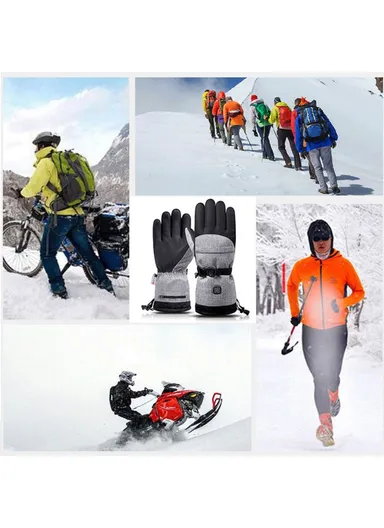 1 Pair Touch Screen Electric Thermal Gloves Winter Waterproof Heating Hand Warmer for Snowboard Cycling Ski with Battery