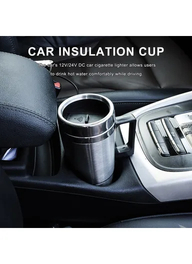 12V Car Lighter Kettle Boiler Mug Heating Cup Stainless Steel Car Travel Mug for Hot Water Coffee Tea 
