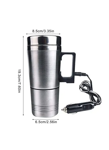12V Car Lighter Kettle Boiler Mug Heating Cup Stainless Steel Car Travel Mug for Hot Water Coffee Tea 
