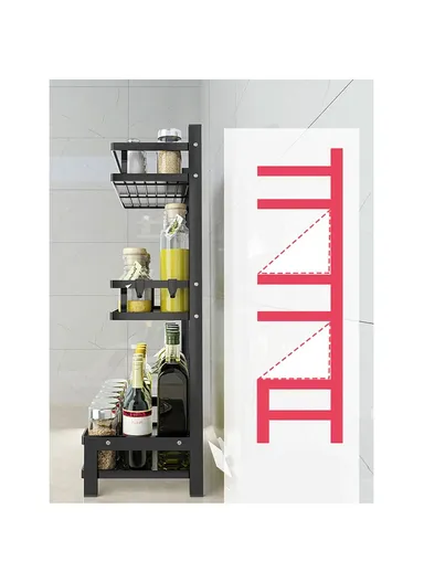 3-Tiers Kitchen Spice Rack Organizer Standing Seasoning Rack Jars Bottles Cans Shelf Knife Holder (L32 x W20 x H60)cm
