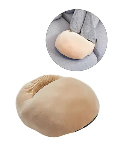 Electric Heated Foot Warmer USB Plush Cushion Foot Heater Heating Pad - Camel