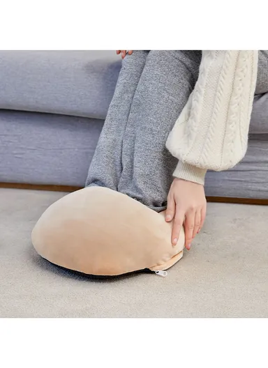 Electric Heated Foot Warmer USB Plush Cushion Foot Heater Heating Pad - Camel