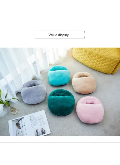 Electric Heated Foot Warmer USB Plush Cushion Foot Heater Heating Pad - Light Pink