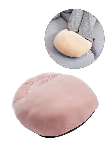 Electric Heated Foot Warmer USB Plush Cushion Foot Heater Heating Pad - Light Pink