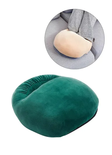 Electric Heated Foot Warmer USB Plush Cushion Foot Heater Heating Pad - Dark Green