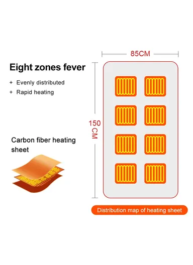 Heated Blanket Soft Comfortable Fast Heating Electric Blanket Throw with 3 Heating Settings - Grey