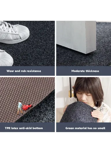 50x80cm Simple Style Non-Slip Door Entrance Mat Dust-proof Floor Rug Carpet - Camel