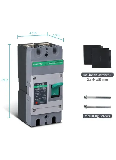 140A 2P DC High-Quality Circuit Breaker SM8-250HPV/2 (L9 x W8.6 x H20)cm