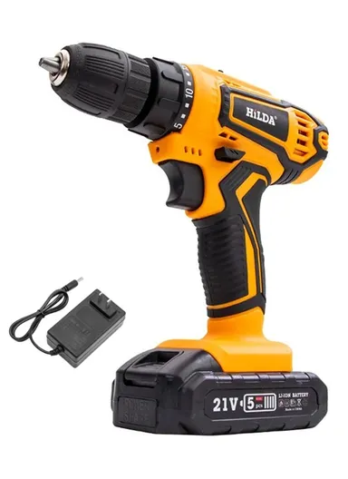 21V Rechargeable Cordless Woodworking Electric Drill &amp; Screwdriver With Two Speed Modes - EU Plug
