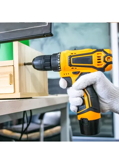 21V Rechargeable Cordless Woodworking Electric Drill &amp; Screwdriver With Two Speed Modes - EU Plug