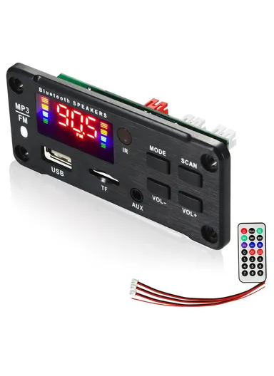 12V 50W Color Screen Car Bluetooth 5.0 MP3 Decoding Deck Player Support Bluetooth / FM / Call / Recording (L9 x W3.7 x H1.5)cm