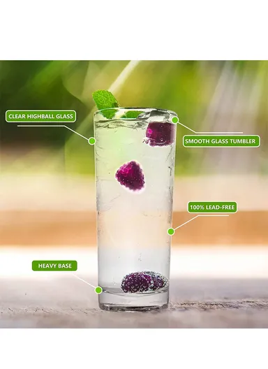 315ml 6 Pcs Glass Cup Suitable For Drinking Water &amp; Juice 65153 (D6.5 x H15.3)cm