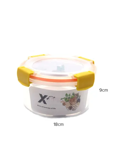  1050ML Plastic Food Container Airtight With Closing Tabs Microwave, Freezer, &amp; Dishwasher Safe dm-118 (D18 x H9)cm