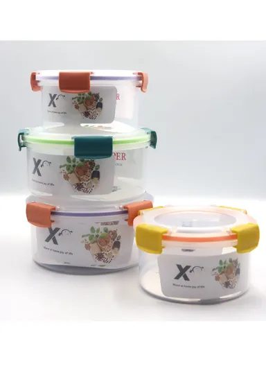  1050ML Plastic Food Container Airtight With Closing Tabs Microwave, Freezer, &amp; Dishwasher Safe dm-118 (D18 x H9)cm