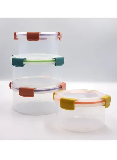  1050ML Plastic Food Container Airtight With Closing Tabs Microwave, Freezer, &amp; Dishwasher Safe dm-118 (D18 x H9)cm