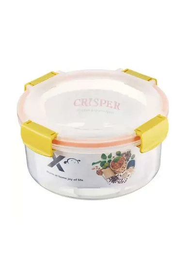  1050ML Plastic Food Container Airtight With Closing Tabs Microwave, Freezer, &amp; Dishwasher Safe dm-118 (D18 x H9)cm