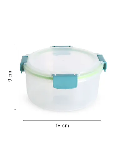  1050ML Plastic Food Container Airtight With Closing Tabs Microwave, Freezer, &amp; Dishwasher Safe dm-118 (D18 x H9)cm