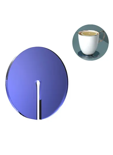 Acrylic Coaster Pad Kitchen Dining Table Anti-scalding Water Tea Coffee Cup Mat (D10 x H5)cm - Blue