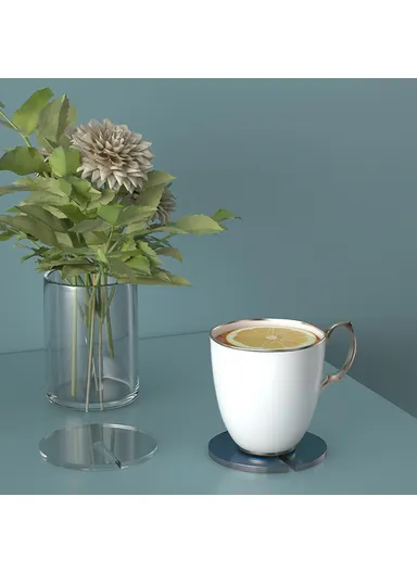 Acrylic Coaster Pad Kitchen Dining Table Anti-scalding Water Tea Coffee Cup Mat (D10 x H5)cm - Blue