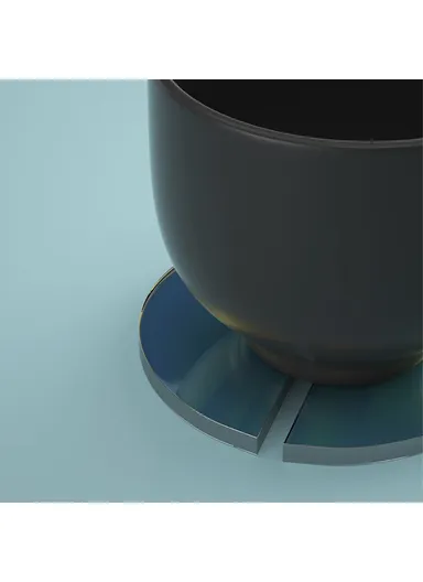 Acrylic Coaster Pad Kitchen Dining Table Anti-scalding Water Tea Coffee Cup Mat (D10 x H5)cm - Blue