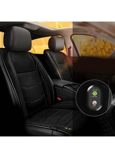 12V / 24V Car Seat Heater Cushion Winter Keep Warmer Heating Cover Pad (L120 x W38)cm - Black